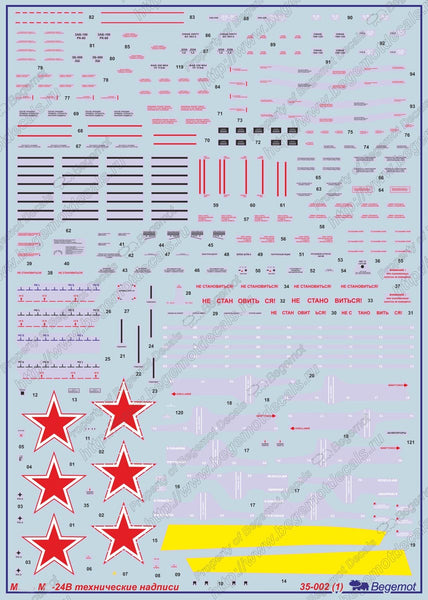 Mil Mi-24V stencil (1/35)
