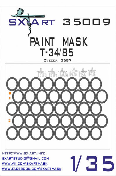 Paint mask T-34/85 (Zvezda) 1/35