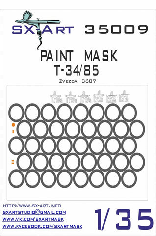 Paint mask T-34/85 (Zvezda) 1/35