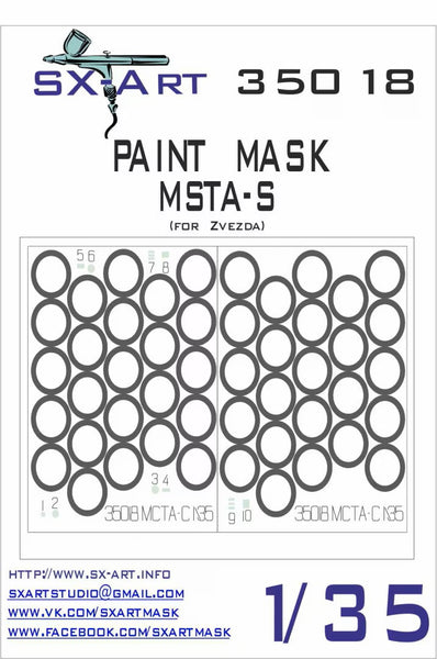 Paint mask Russian 152 mm Self-Propelled Howitzer MSTA-S (Zvezda) 1/35