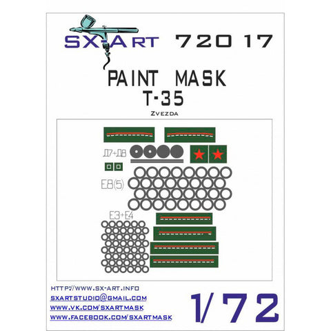 Paint mask 1/72 T-35 (Zvezda)