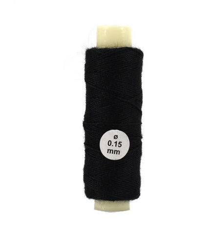 Cotton Thread: Black Diameter 0.15 mm and Length 40 meters