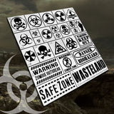 1/35 Wasteland/Zombie outbreak warning logo Airbrush Stencil