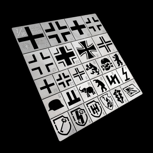 1/16 Universal Template Spray Stencil WW2 German Heavy Tanks