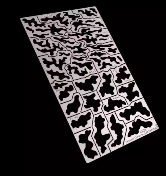 1/72 WW2 Jungle and forest Camouflage Airbrush Stencil (2 form)