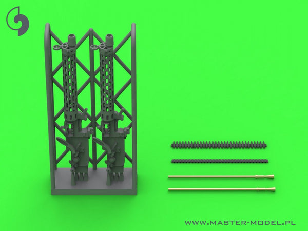 German WW I machine gun Spandau LMG 08/15 (2 pcs) - with LONG charging handle - complete guns incl. 3D resin & brass parts 1/48