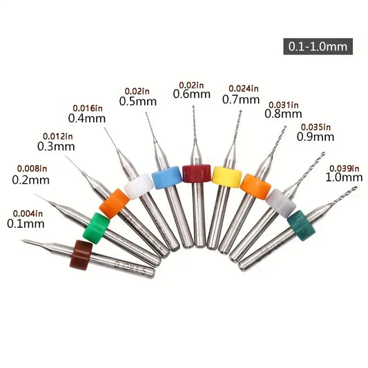 Micro Carbide Drill Bits Set (0.1mm - 1mm)