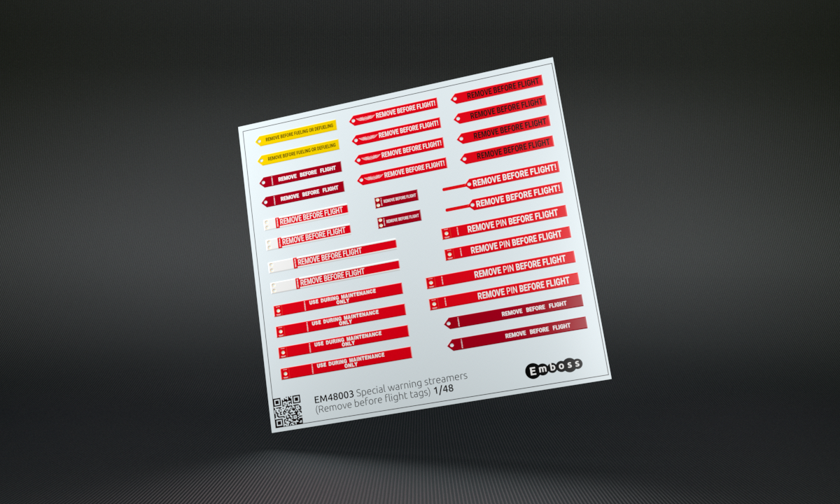 Two-sided Special warning streamers 1/48 - HOBBYColours