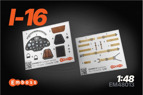 I-16 Type 5 cockpit details set for Zvezda 4832 (3D decal) 1/48 (Copy)