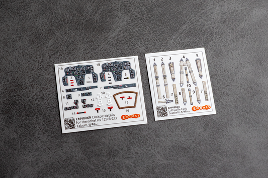Henschel HS 129 B2/B3 cockpit details for Takom 1/48 (3D decal)