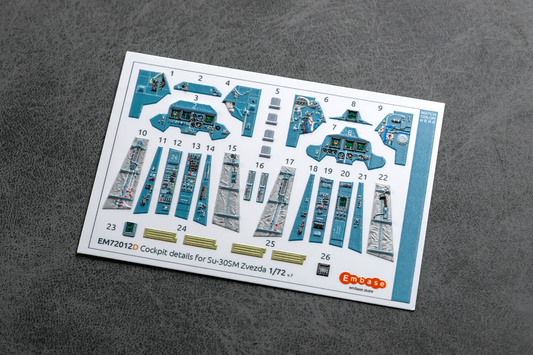Su-30SM  Powered Cockpit details for Zvezda 1/72 (3D decal)