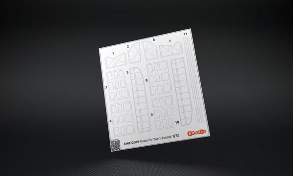 Yak-1 rivets for Zvezda 7327 1/72 (3D decal)