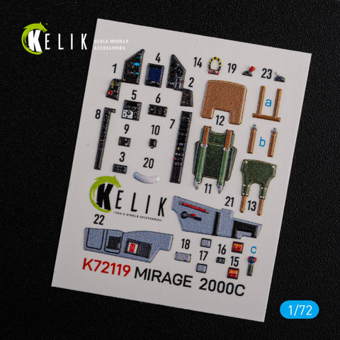Mirage 2000C interior 3D decals for ModelSvit kit (1/72)