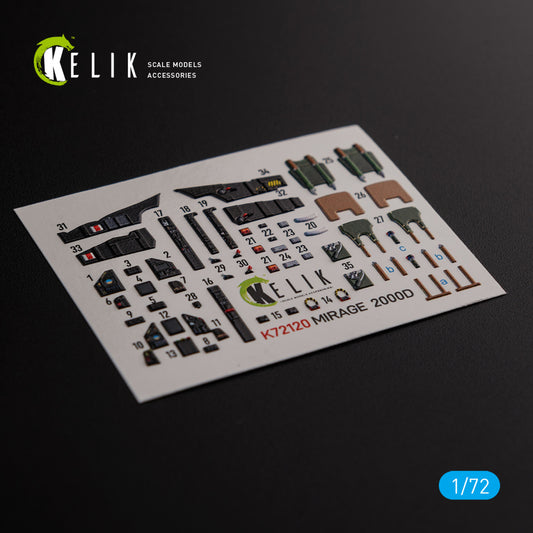 Mirage 2000D interior 3D decals for ModelSvit kit (1/72)