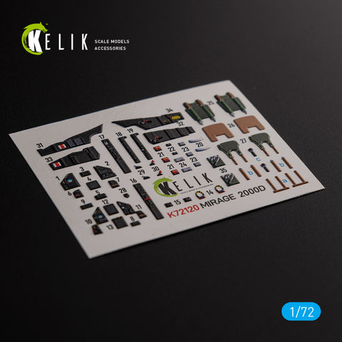Mirage 2000D interior 3D decals for ModelSvit kit (1/72)