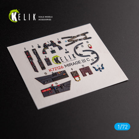 Mirage III C interior 3D decals for ModelSvit kit (1/72)