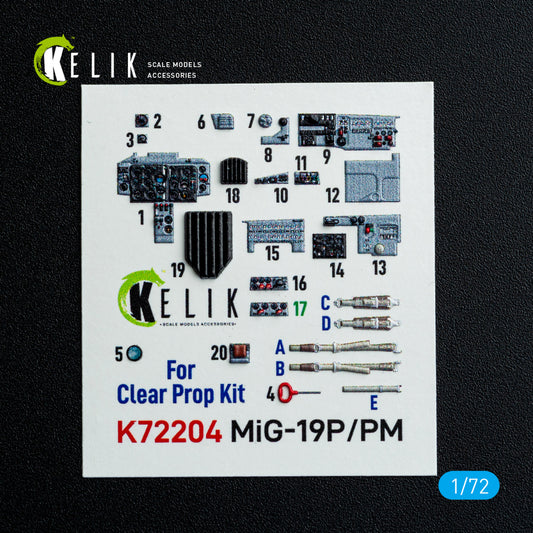MiG-19P/PM - interior 3D decals for ClearProp kit (1/72)