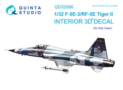 F-5E-3/RF-5E 3D-Printed & coloured Interior on decal paper (for KittyHawk kit)