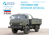 3D Decal of the cab interior for KAMAZ 4350 (for Zvezda model)
