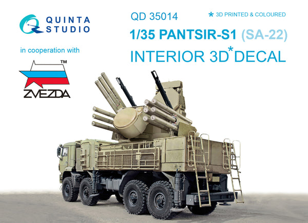 Pantsir-S1 (SA-22 Greyhound) 3D-Printed & coloured Interior on decal paper (for Zvezda kit)