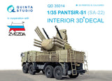 Pantsir-S1 (SA-22 Greyhound) 3D-Printed & coloured Interior on decal paper (for Zvezda kit)