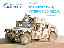 HUMVEE Family 3D-Printed & coloured Interior on decal paper (Bronco) 1/35