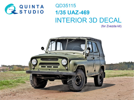 UAZ-469 3D-Printed & coloured Interior on decal paper (Zvezda)