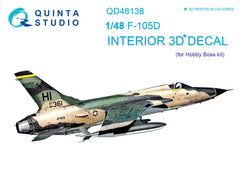 F-105D 3D-Printed & coloured Interior on decal paper (HobbyBoss) 1.48
