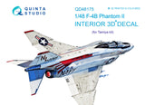 F-4B 3D-εκτυπωμένο &amp; έγχρωμο εσωτερικό σε χαρτί χαλκομανίας (Tamiya) 1/48