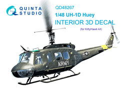 UH-1D 3D-Printed & coloured Interior on decal paper (KittyHawk) 1/48
