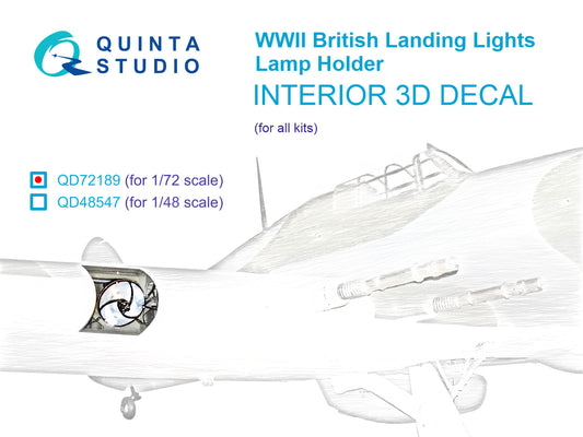 1/72 Lamp holder for WWII British landing lights 3D-Printed & coloured Interior on decal paper (All kits)