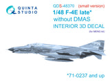 F-4E late without DMAS 3D-Printed & coloured Interior on decal paper (Meng) (with 3D-printed resin parts) (Small version)