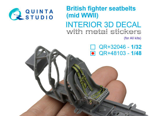 British Fighter Seatbelts (mid WWII) (with metal buckles) (All kits) 1/48