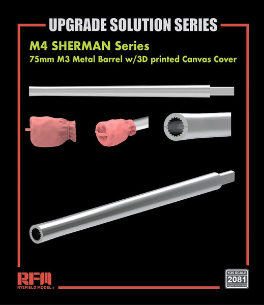 Upgrade Solution Series M4 Sherman series 75mm M3 Metal barrel 1/35
