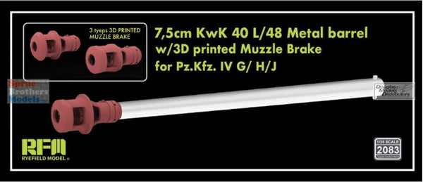 7.5cm KwK 40 L/48 Metal Barrel 1/35