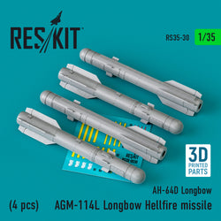 AGM-114L "Longbow Hellfire" missiles (4 pcs) (3D Printed) (1/35)