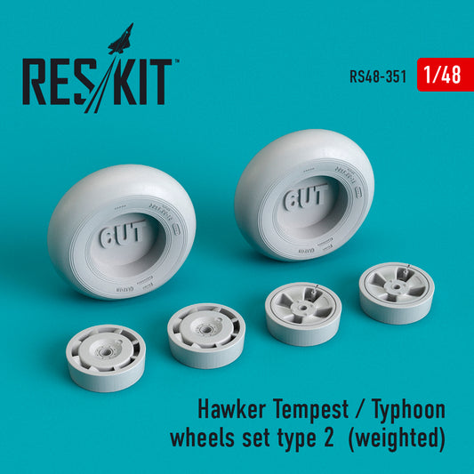 Hawker Tempest/Typhoon wheels set type 2 (weighted) (1/48)