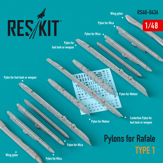 Pylons for Rafale type 1 (1/48)