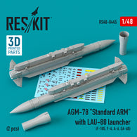 AGM-78 "Standard ARM" with LAU-80 launcher (2 pcs) (F-105,F-4,A-6,EA-6B) (3D Printed) (1/48)