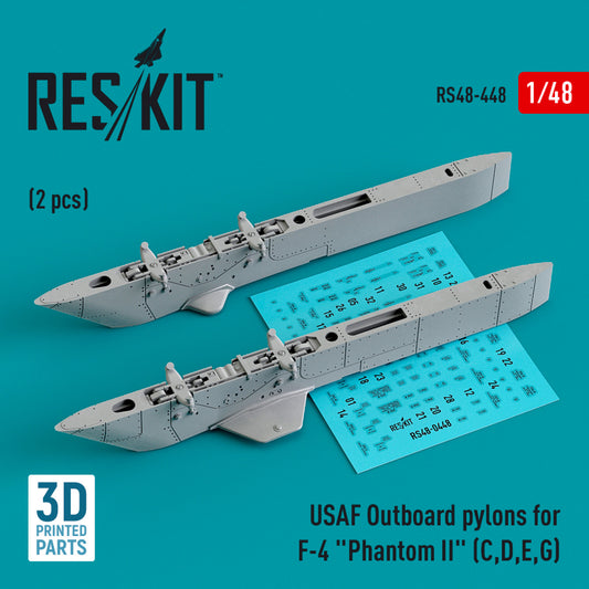USAF OUTBOARD PYLONS FOR F-4 "PHANTOM II" (2 PCS) (3D PRINTED) (1/48)