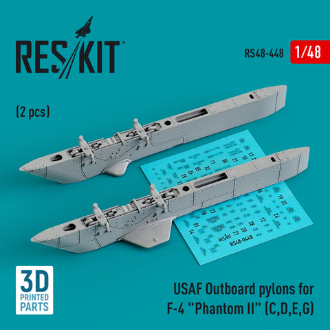 USAF OUTBOARD PYLONS FOR F-4 "PHANTOM II" (2 PCS) (3D PRINTED) (1/48)