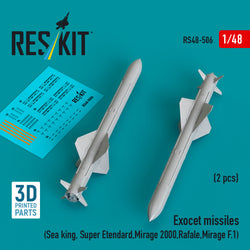 Exocet missiles (2 pcs) (3D Printed) (1/48)