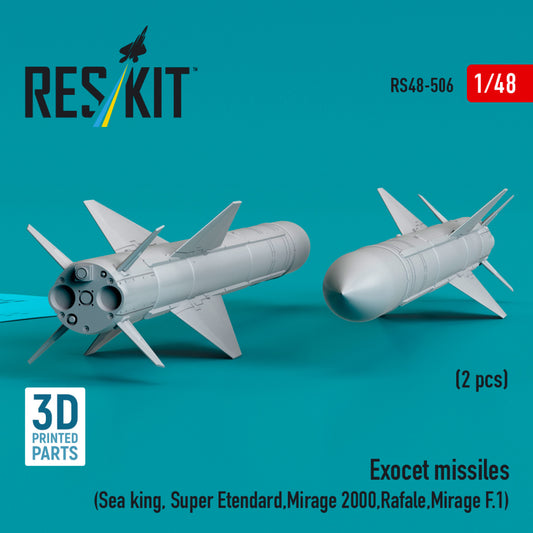 Exocet missiles (2 pcs) (3D Printed) (1/48)