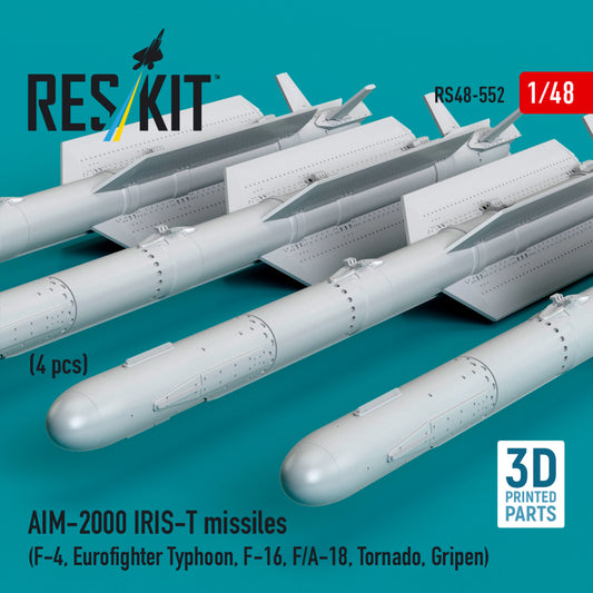 Πύραυλοι AIM-2000 IRIS-T (4 τεμ.) (F-4, Eurofighter Typhoon, F-16, F/A-18, Tornado, Gripen) (Τρισδιάστατη εκτύπωση) (1/48)