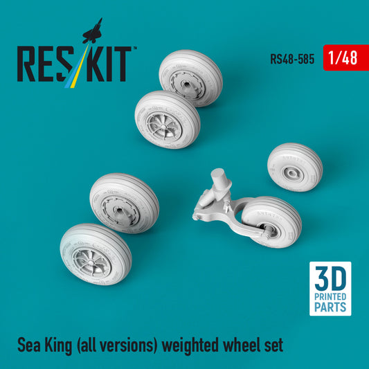 Sea King (all versions) weighted wheel set (3D Printed) (1/48)