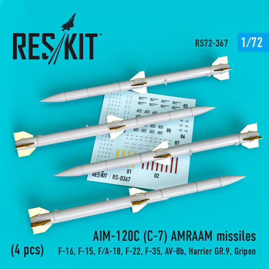 Πύραυλοι AIM-120C (C-7) AMRAAM (4 τεμ.) (F-16, F-15, F/A-18, F-22, F-35, AV-8b, Harrier GR.9, Gripen) (1 /72)