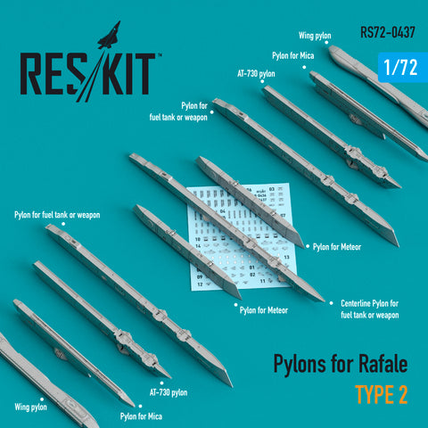 Pylons for Rafale type 2 (1/72)