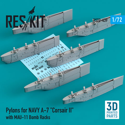 Pylons for NAVY A-7 "Corsair II" with MAU-11 Bomb Racks (3D Printing) (1/72)