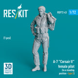 A-7 "Corsair II" female pilot (type 2) (1 pcs) (3D Printed) (1/72)