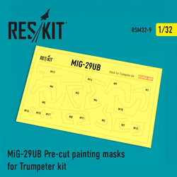 MiG-29UB Pre-cut painting masks for Trumpeter kit (1/32)